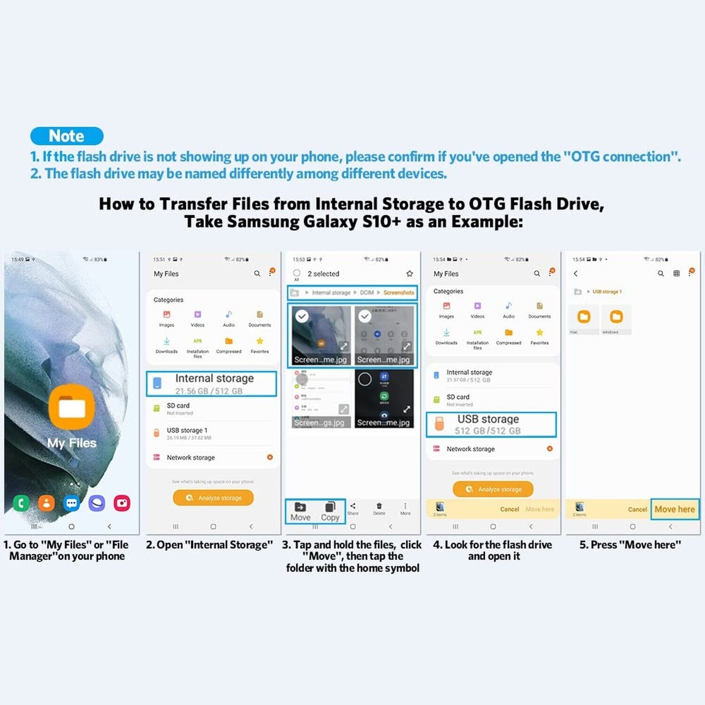 1TB USB C Flash Drive, 500Mb/S USB 3.2 SSD Flash Drive, High Speed USB C+USB ...