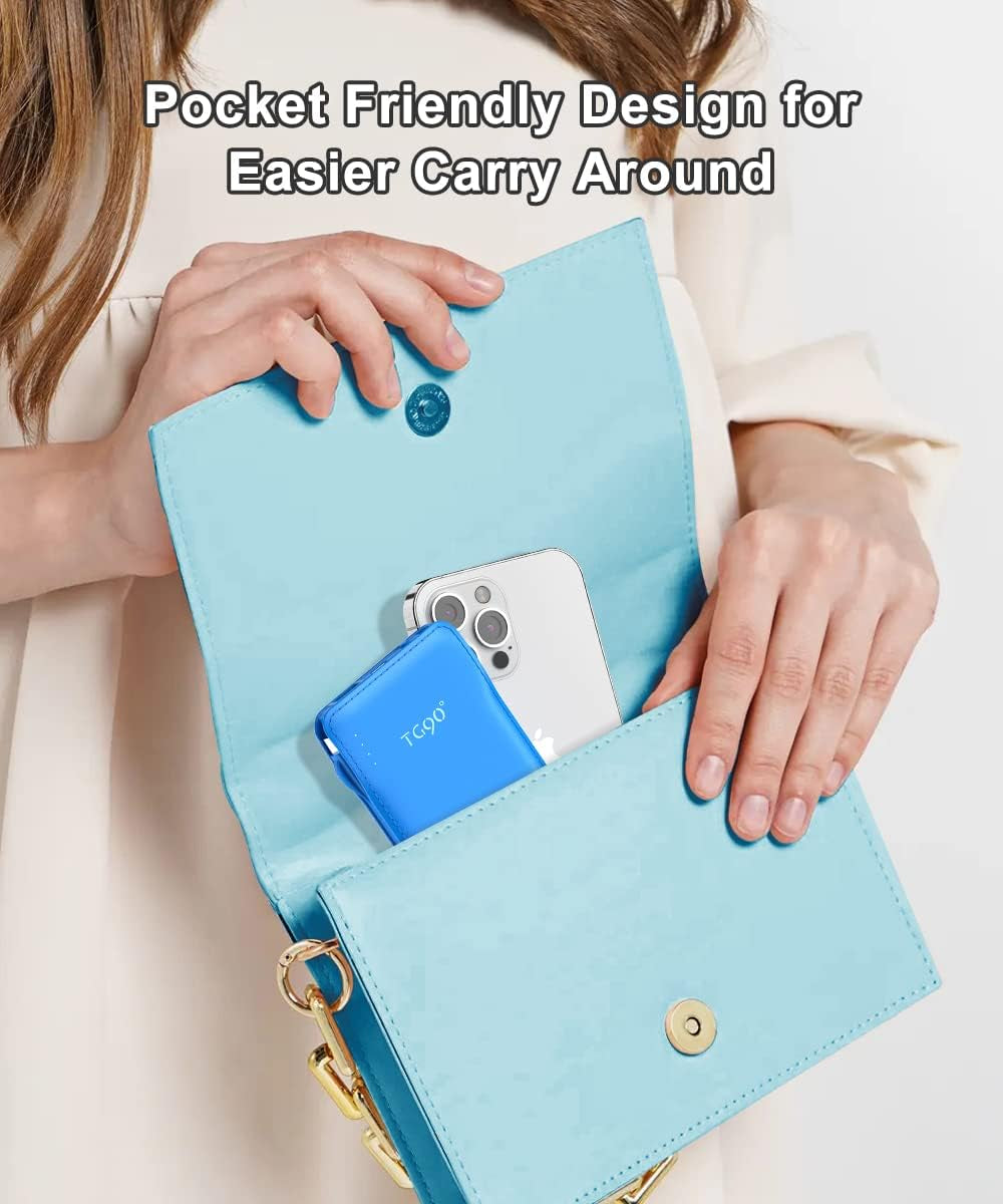 10000Mah Power Bank Portable Charger with Built-In Cables, Portable Phone Charger Battery Backup Compatible with Iphone 16 15 14 13 12 and Android Phones
