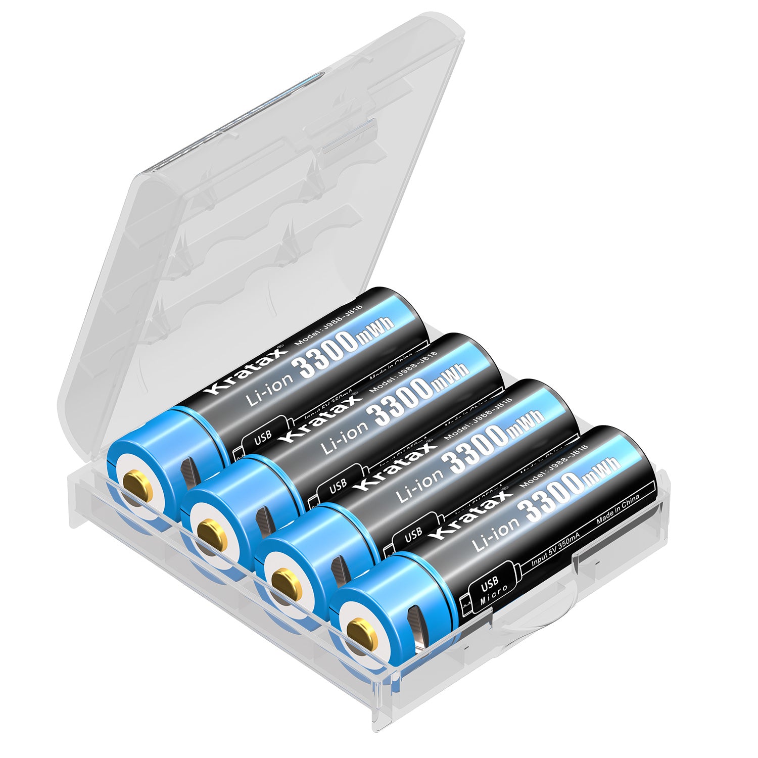 USB Rechargeable AA Batteries, 4Pcs 1.5V 3300Mwh Lithium Batteries AA, 2H Fast Full Charged, 1500 Cycles, 4-In-1 USB to Micro USB Charging Cable