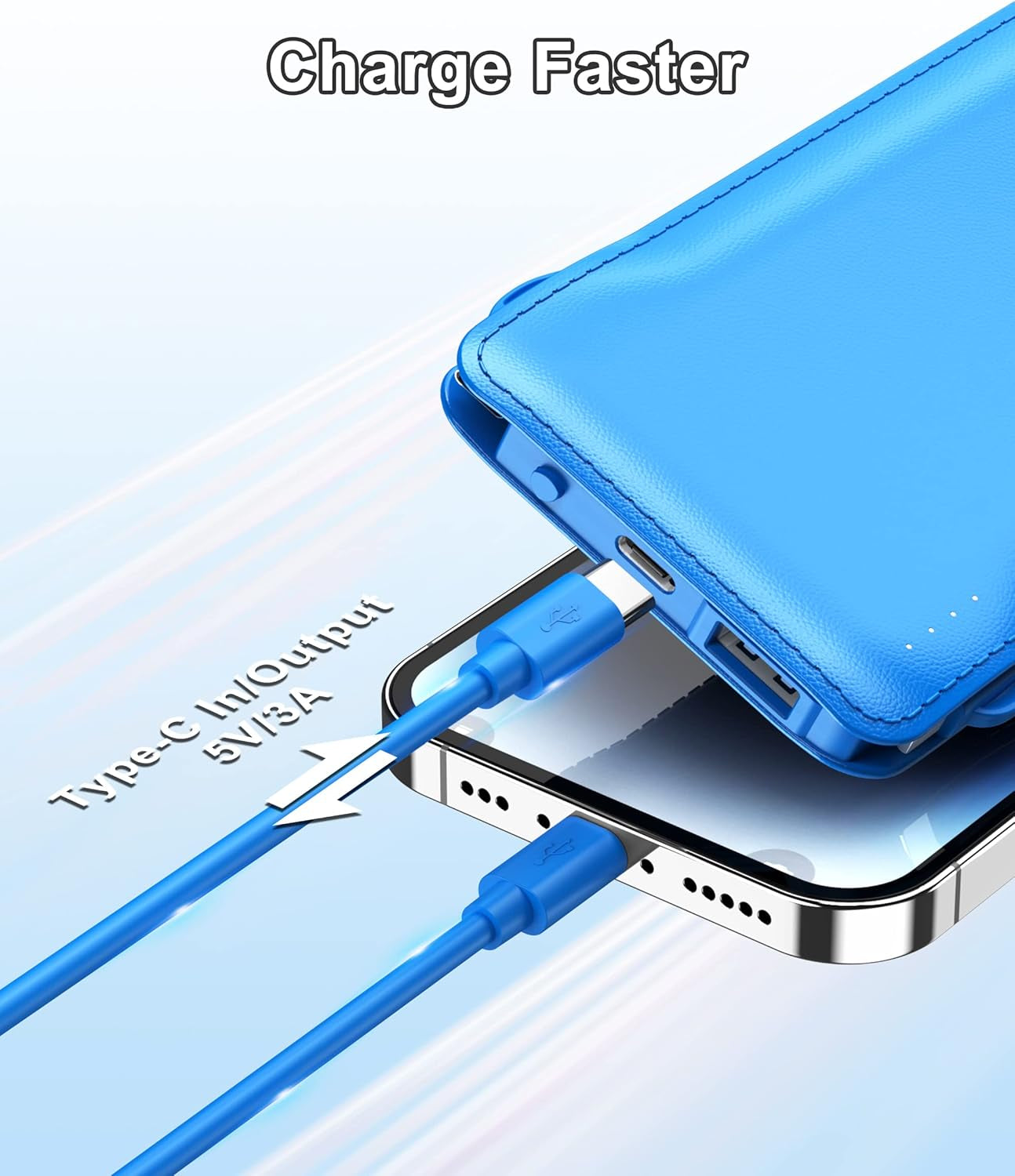 10000Mah Power Bank Portable Charger with Built-In Cables, Portable Phone Charger Battery Backup Compatible with Iphone 16 15 14 13 12 and Android Phones