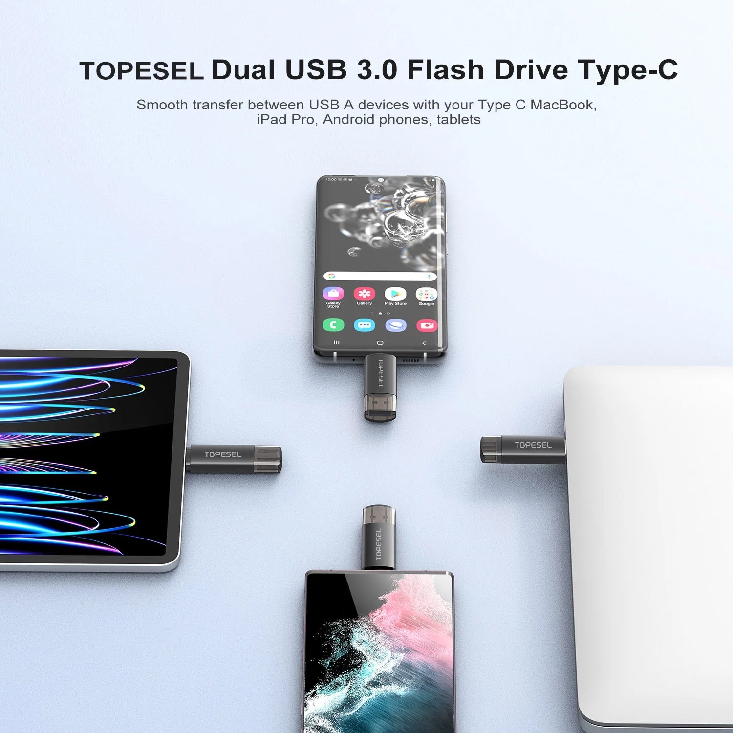 2 Pack USB 3.0 Flash Drive 64GB Type C OTG Memory Stick Thumb Drive Fits for Android Phone