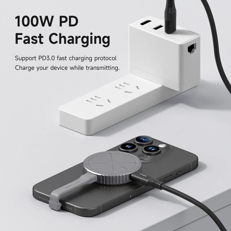 Magnetic M.2 2230 Nvme SSD Enclosure Magsafe SSD Case USB C 3.2 Gen2 to Nvme PCI-E for Iphone 16 Pro Max Prores Macbook