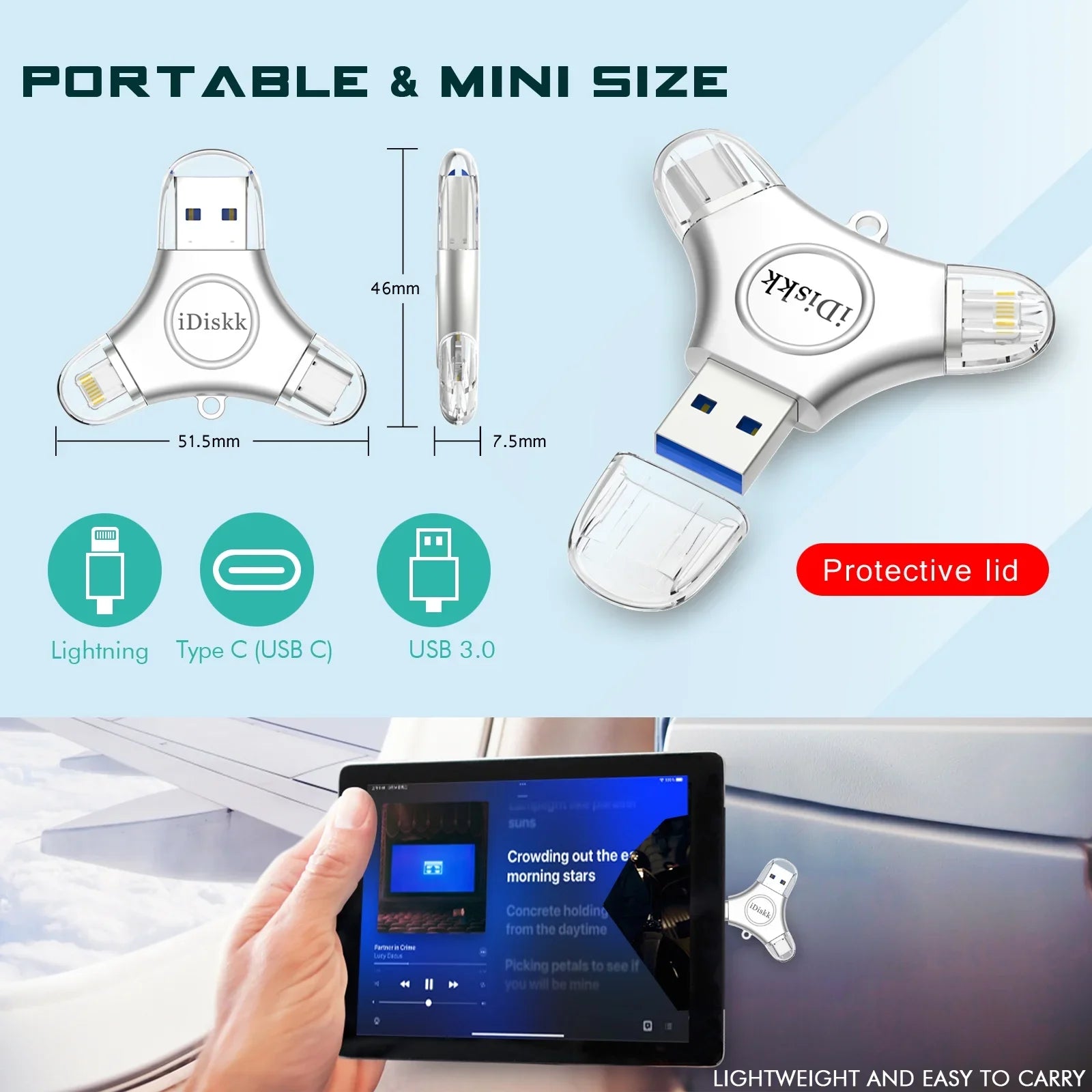 MFI Certified Photo Stick 3In1 931GB Flash Drive for Iphone USB C Ipad Pro Android for Iphone ,Ipad Photo Storage Stick for Pc,Mac,Imac