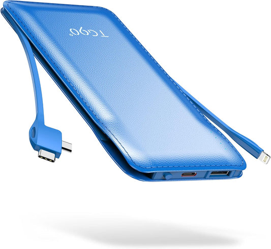 10000Mah Power Bank Portable Charger with Built-In Cables, Portable Phone Charger Battery Backup Compatible with Iphone 16 15 14 13 12 and Android Phones