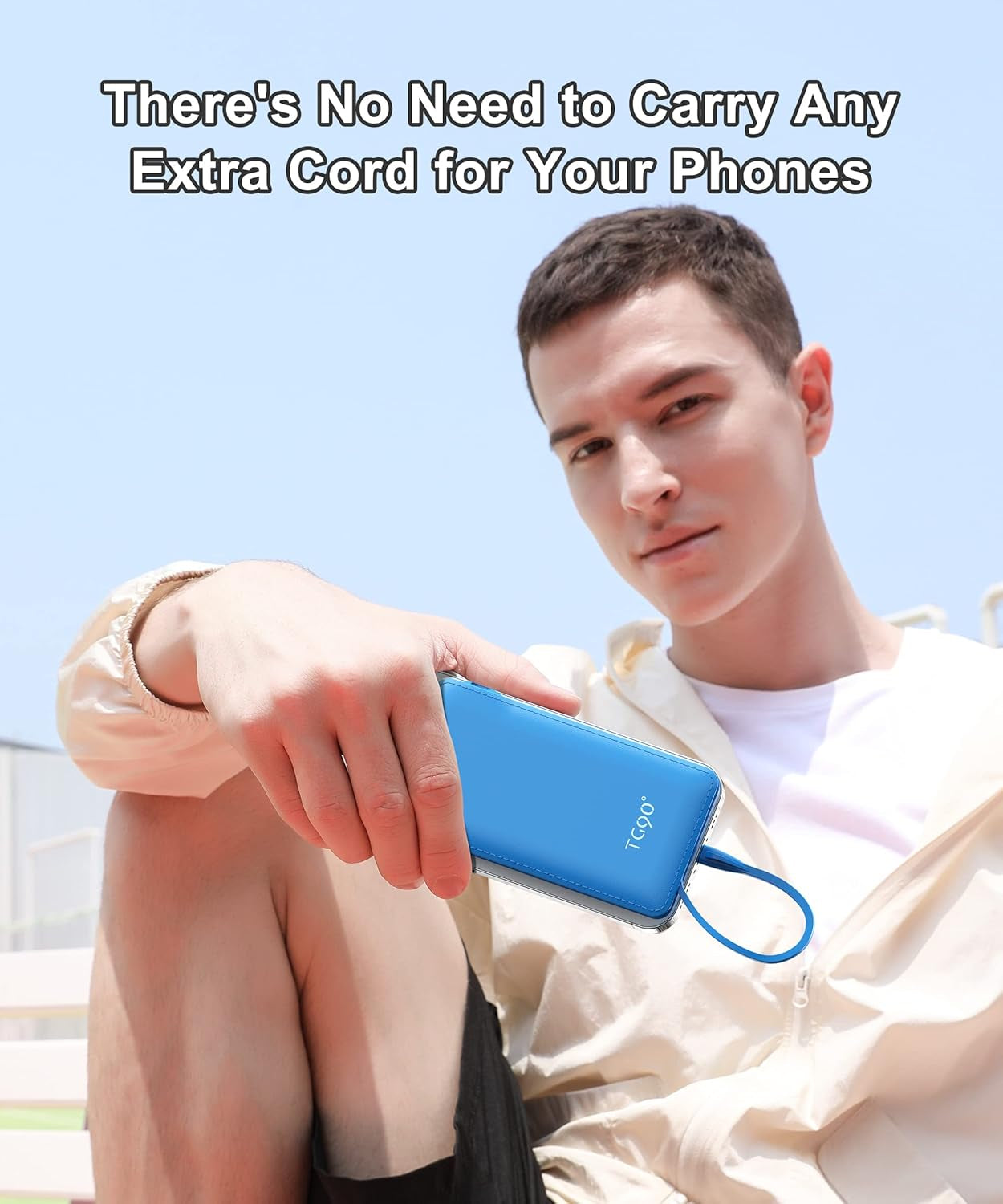 10000Mah Power Bank Portable Charger with Built-In Cables, Portable Phone Charger Battery Backup Compatible with Iphone 16 15 14 13 12 and Android Phones